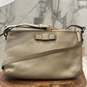 COACH Darcy Bow East West Crossbody Black Handbag 9 x 6 x 1 Metallic Pewter